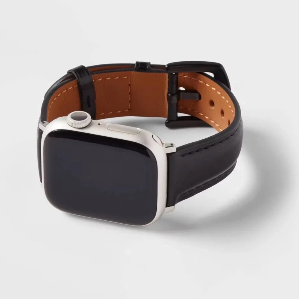 heyday Black Apple Watch Band Faux Leather 38/40/41mm New In Box FREE SHIPPING